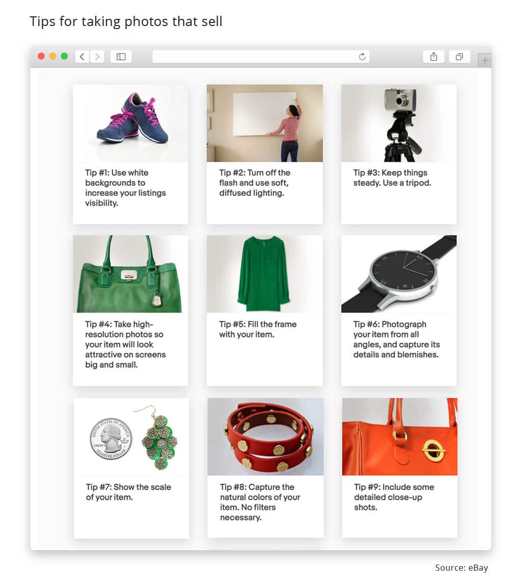eBay tips for taking photos