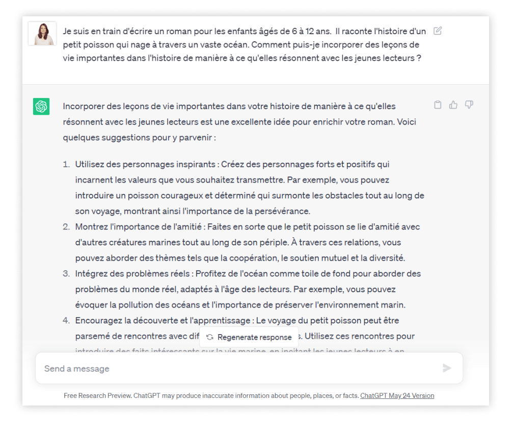 Si vous décidez d'utiliser ChatGPT pour vous aider dans votre processus d'écriture, veillez à prêter attention à la formulation des invites. 