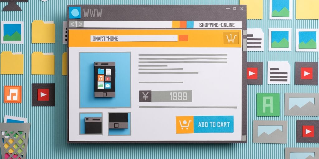 A stylized eBay listing template.